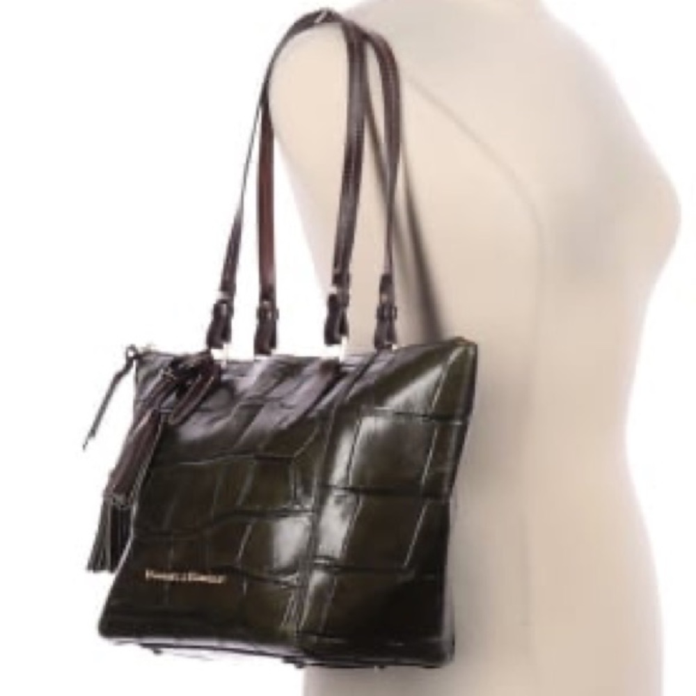 Dooney & Bourke Black Croc-Embossed Tote - Picture 14 of 14